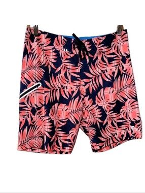 Tommy Bahama North Shore Palm Del Plaid Boardshort Ocean Deep Size 34 Beach Swim